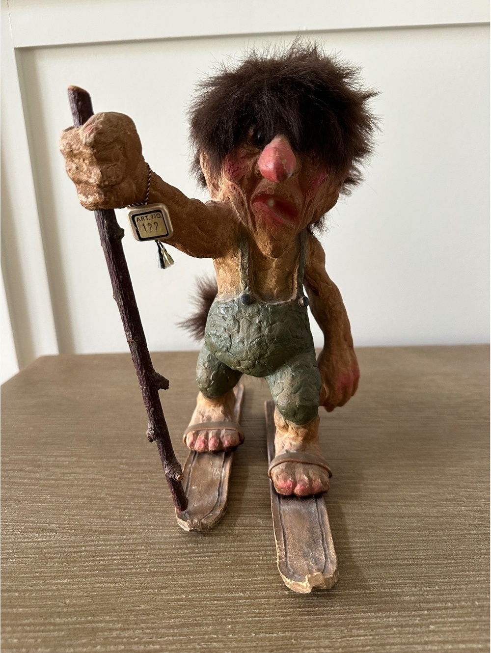 NyForm #122 Skiing Troll Norwegian Vintage Folk Art With Skis